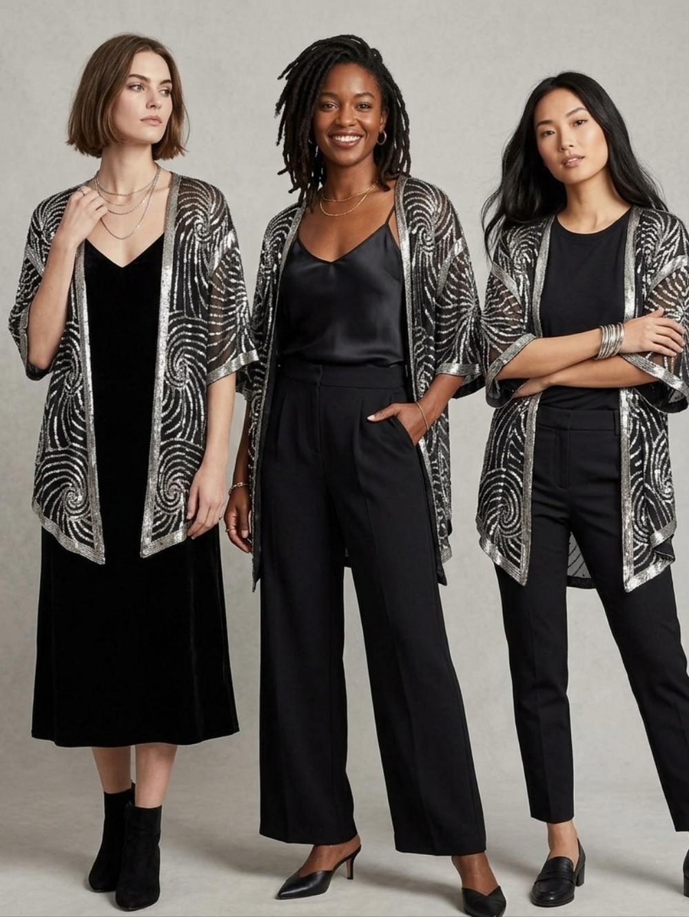 Vintage 100% Pure silk Gatsby style cardigan By King Cobra